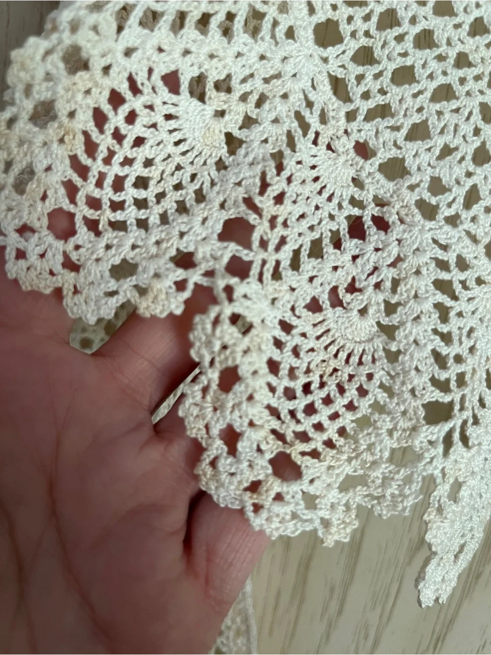 Hand-Crocheted Peking Handicraft Annie Scalloped Lace Collar